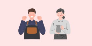 소상공인 대환대출 신청을 한 남자와 여자