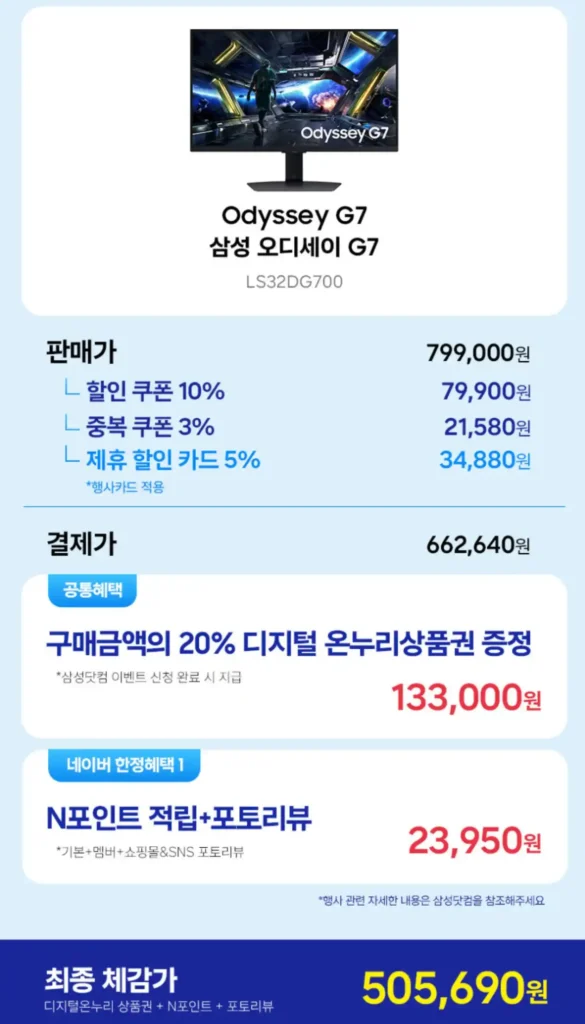 삼성전자 모니터 할인 내역